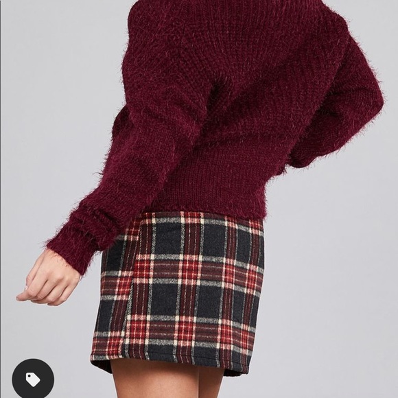 Active USA 🍁 Plaid Skirt (Sweater Fall Zipper) - Picture 3 of 9